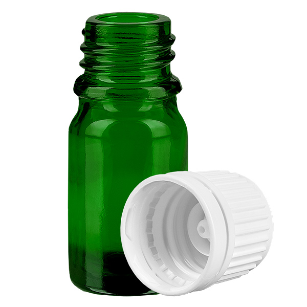 5ml pullo 11mm kierrekorkki valkoinen väärentämisen estävä korkki GreenLine UT18/5 5ml pullo 11mm kierrekorkki valkoinen väärentämisen estävä korkki GreenLine UT18/5