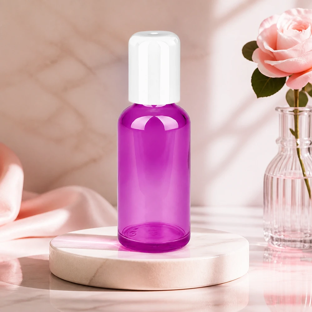 50 ml:n roll-on-pullo valkoinen Standard PurpleLine UT18/50 PurpleLine UT18/50 Roll-on-pullo 50ml valkoisella korkilla STD UT18/50 ihonhoitotuotteiden tarkkaan annosteluun.