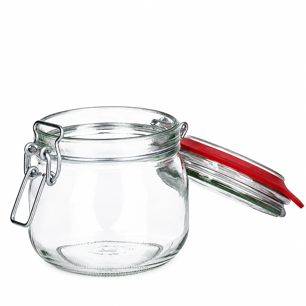 Einweckglas 634ml mit traditionellem Bügelverschluss aus robustem Klarglas