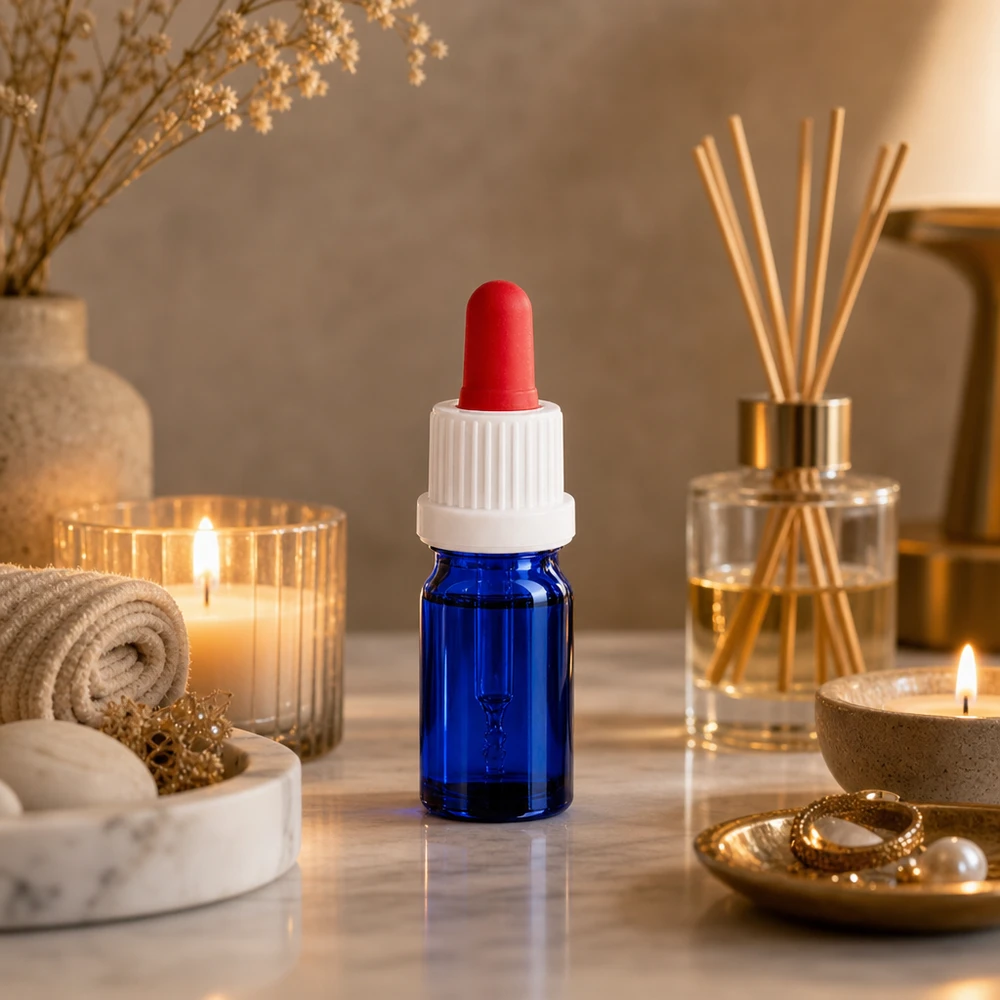 5ml pipettipullo valkoinen/punainen väärentämisen estävä suljin BlueLine UT18/5 BlueLine UT18/5 Ammattikäyttöön tarkoitettu sininen pipettipullo 5ml, jossa on ylivuotosuoja laboratoriosovelluksiin ja kosmetiikan tuotantoon.