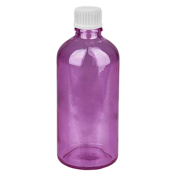 100ml (pallopullo) pullo 3mm kaaderengas valkoinen Standard PurpleLine. UT18/100