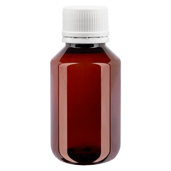 PET-pullo 100ml, jossa on valkoinen peukaloinninestokorkki, hieno uurrettu PET-pullo 100ml, jossa on valkoinen peukaloinninestokorkki, hieno uurrettu