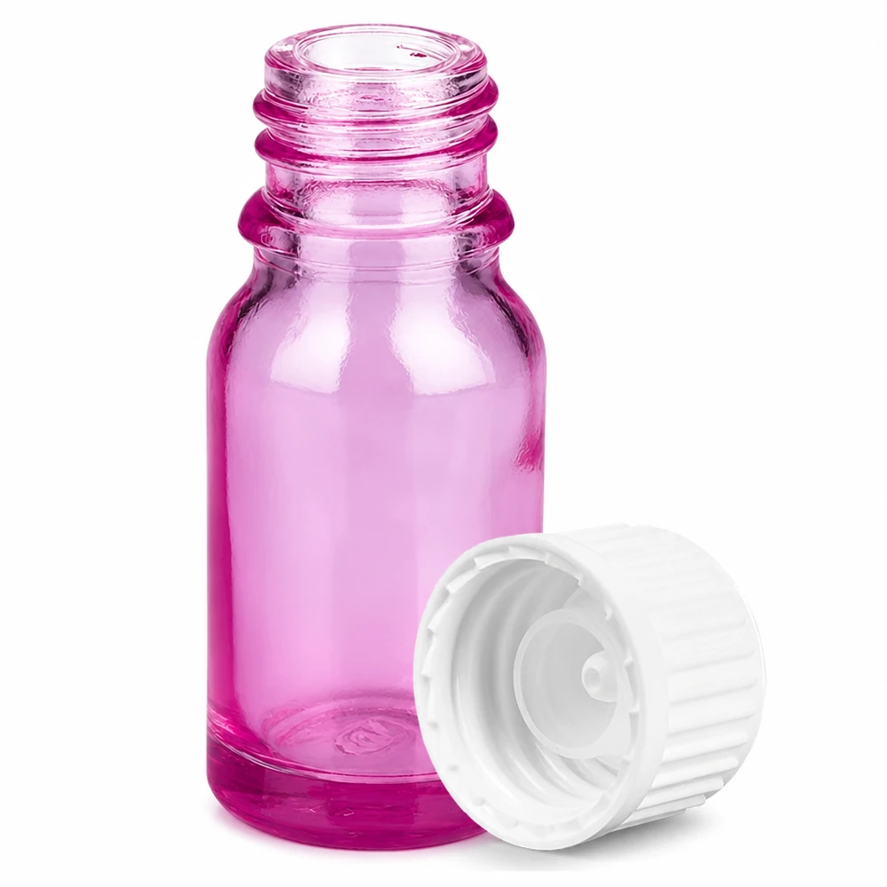 10ml (pallomainen) pullo. 3mm valutusrengas valkoinen standardi PurpleLine. UT18/10 Pieni 10ml violetti lasipullo, jossa on käytännöllinen ruuvikorkki aromaterapiaa varten.