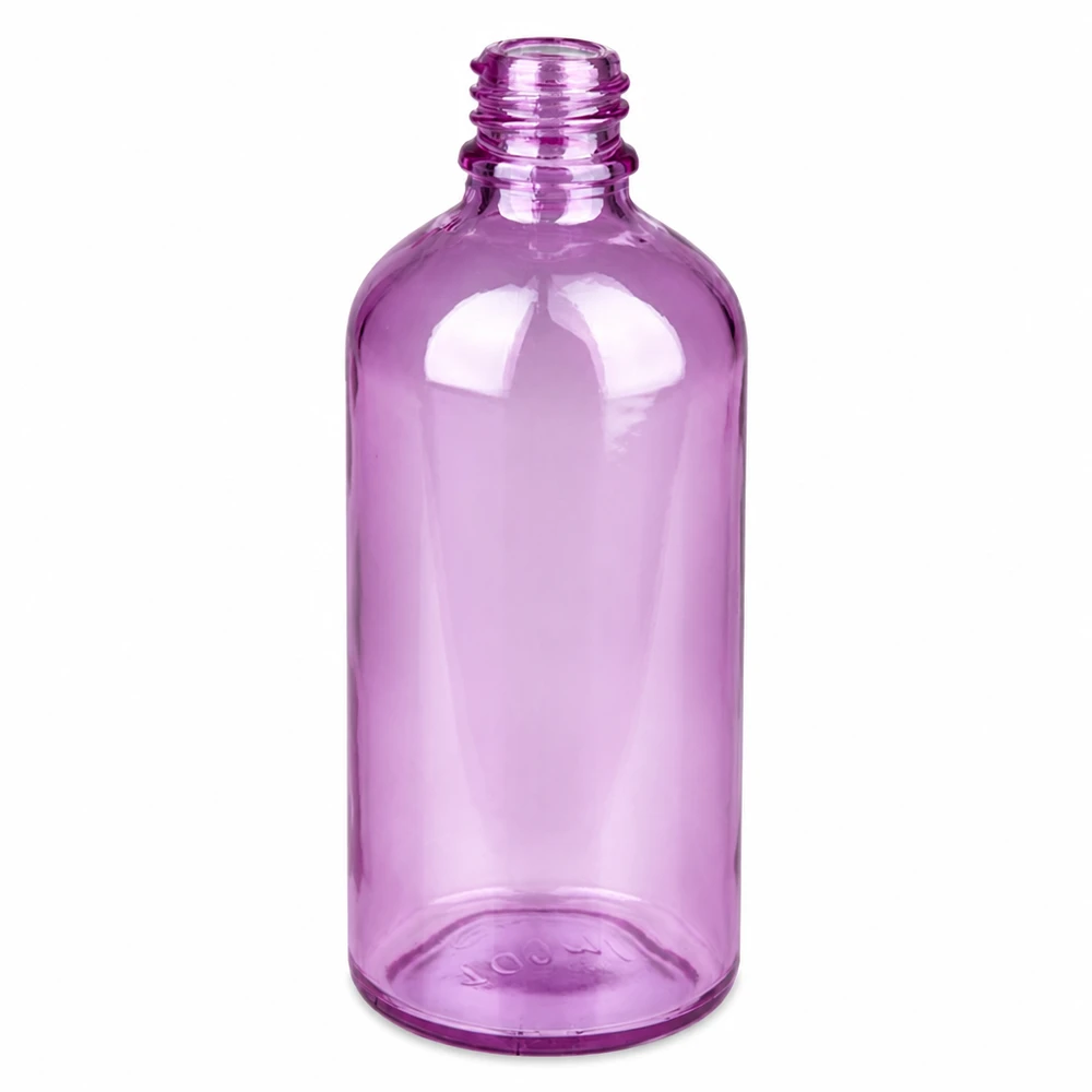 100ml PurpleLine apteekkipullo, violetti läpinäkyvä, UNiTWIST-kierre UT18/100