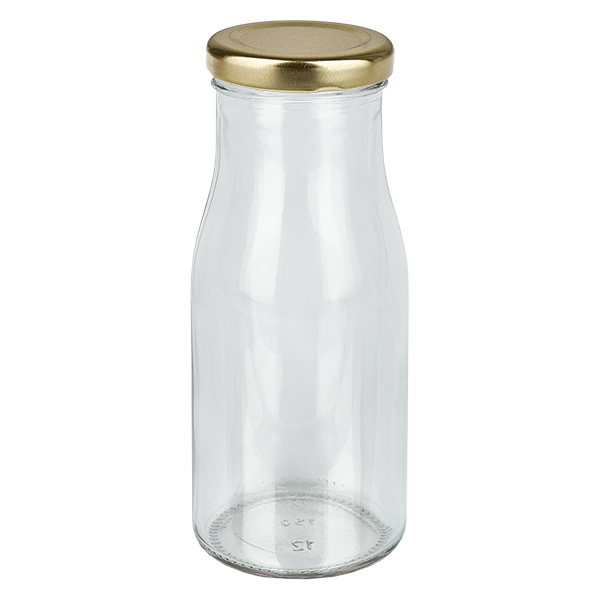 150ml pullo, jossa on kultainen BasicSeal-kansi UNiTWIST.