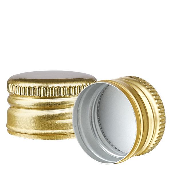 Kultainen alumiininen ruuvikorkki standardista PP28 ApoGlas -mallista