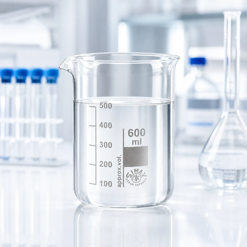 600 ml:n dekantterilasi, matalaa muotoa Korkealaatuisesta borosilikaattilasista valmistettu läpinäkyvä 600ml lasipannu laboratorioon ja keittiöön.