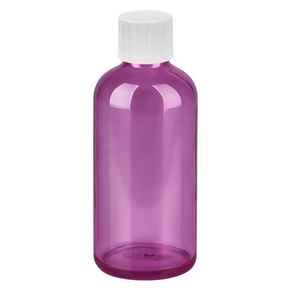 100ml tippapullo 1,2mm valkoinen vakiomallinen lapsiturvallinen PurpleLine. UT18/100