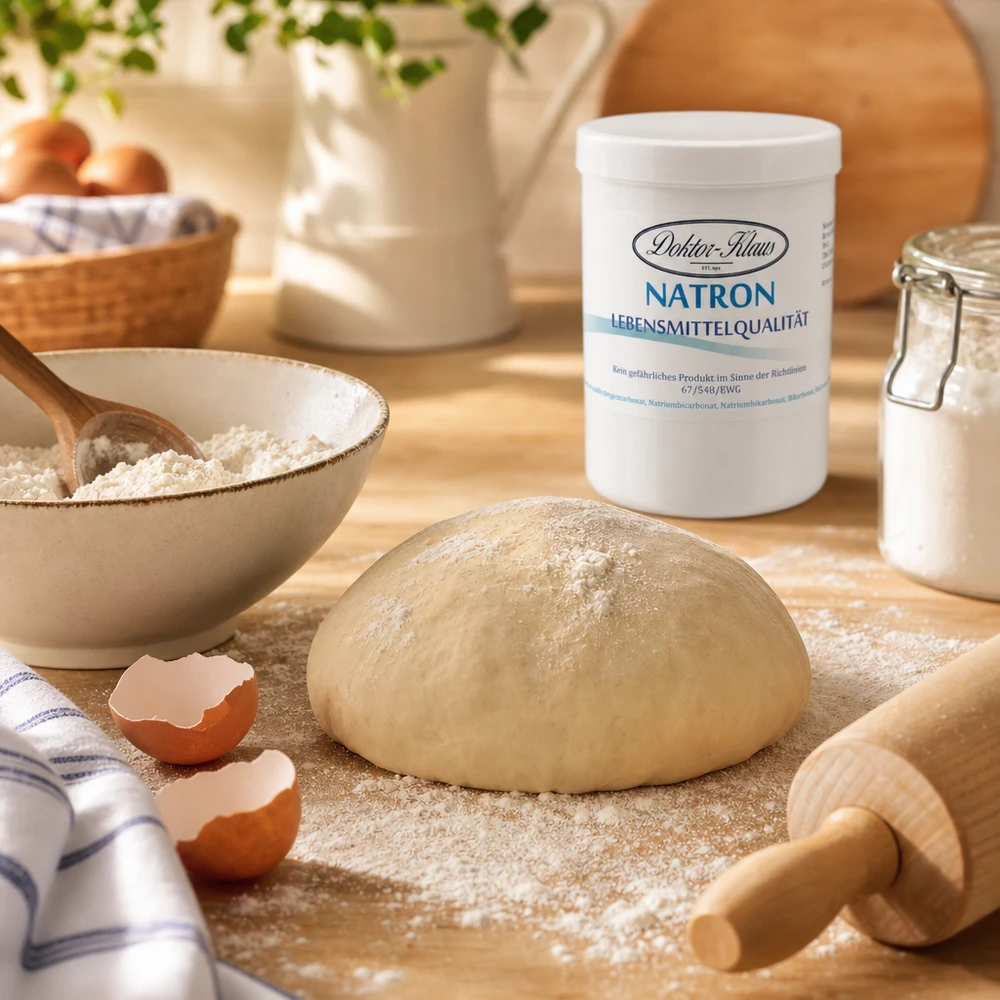 Natriumbikarbonaatti 1kg Doktor-Klaus Backsoda Natron Doktor Klaus 1kg Dose für traditionelle Kuchenrezepte und Gebäck
