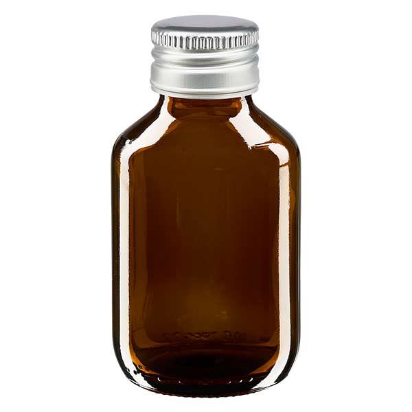 100ml lääkepullo ruskea, hopeisella alumiinikorkilla ApoGlas 100ml lääkepullo ruskea, hopeisella alumiinikorkilla ApoGlas