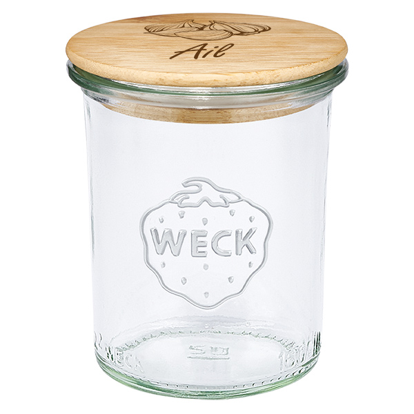 Puupäällyste "Ail" avec WECK verre plongeant 160ml Puupäällyste "Ail" avec WECK verre plongeant 160ml