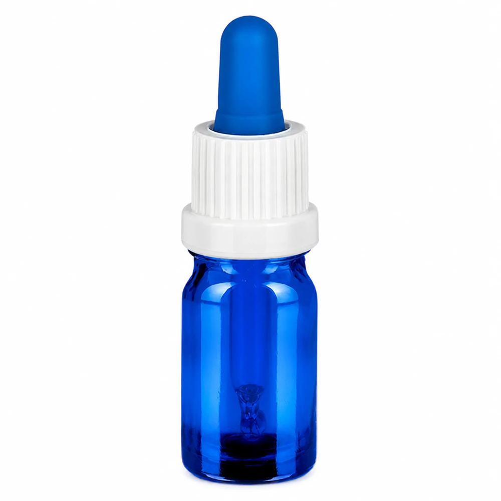 5ml pipettipullo valkoinen/sininen sulkeminen väärentämisen estävällä sulkimella BlueLine UT18/5 BlueLine UT18/5 5 ml:n pipettipullo, sininen, valkoinen korkki nesteiden tarkkaan annosteluun.
