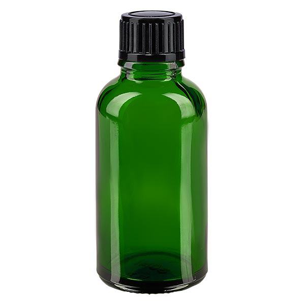 Apteekkipullo vihreä 30ml ruuvikorkki musta standardi Apteekkipullo vihreä 30ml ruuvikorkki musta standardi