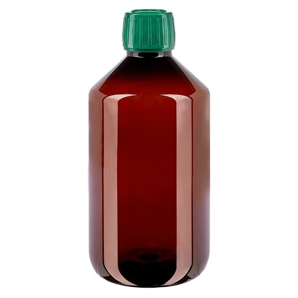PET-pullo 500ml, jossa on vihreä korkki, jossa on väärentämisen estävä korkki. PET-pullo 500ml, jossa on vihreä korkki, jossa on väärentämisen estävä korkki.