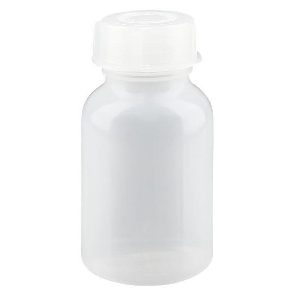 100ml laboratoriopullo leveäkaulainen pullo, jossa on kierrekorkki