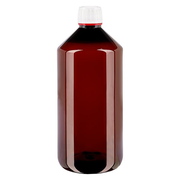 PET-pullo 1000ml, jossa on valkoinen flip-top-korkki. PET-pullo 1000ml, jossa on valkoinen flip-top-korkki.