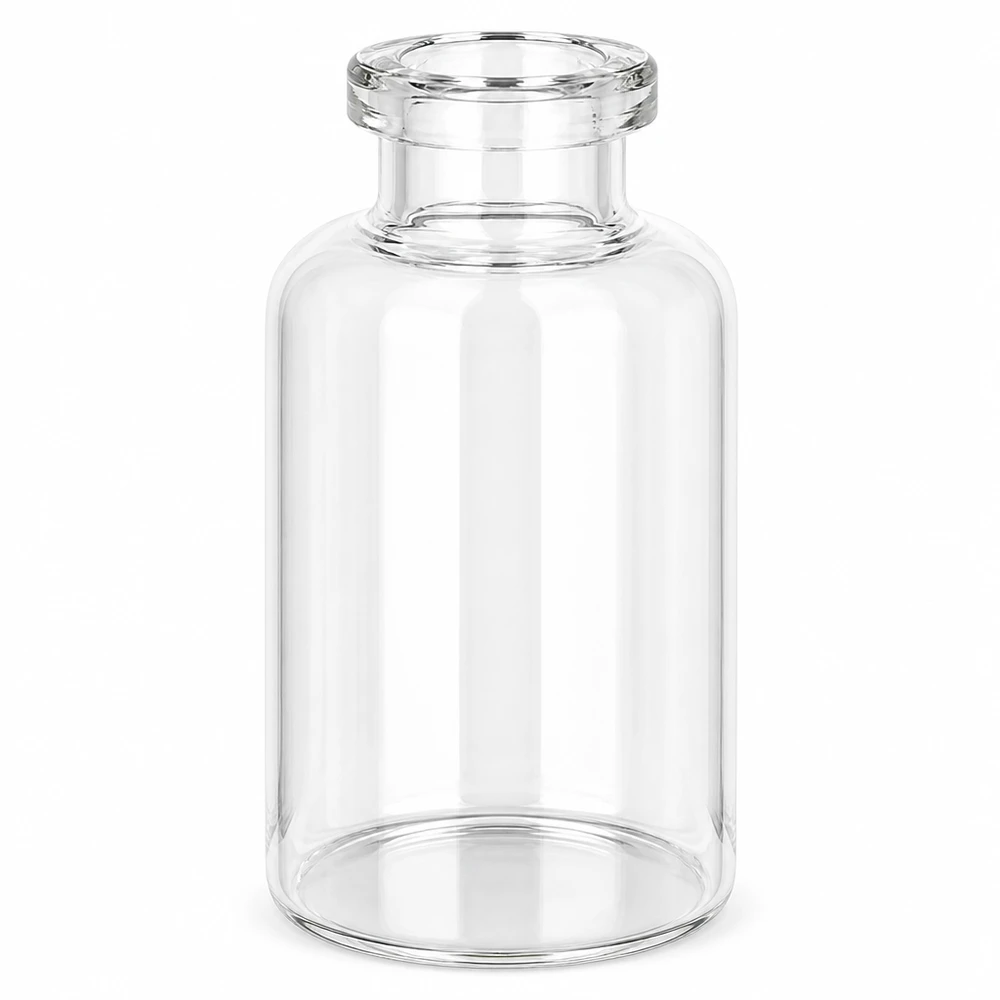 Injektiopullo kirkasta lasia 30ml Zylindrische Klarglas Injektionsflasche 30ml mit engem Hals und flachem Boden