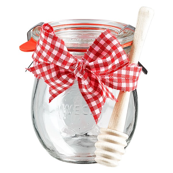 WECK minitulppaanipurkki 220ml, jossa on hunajalusikka.