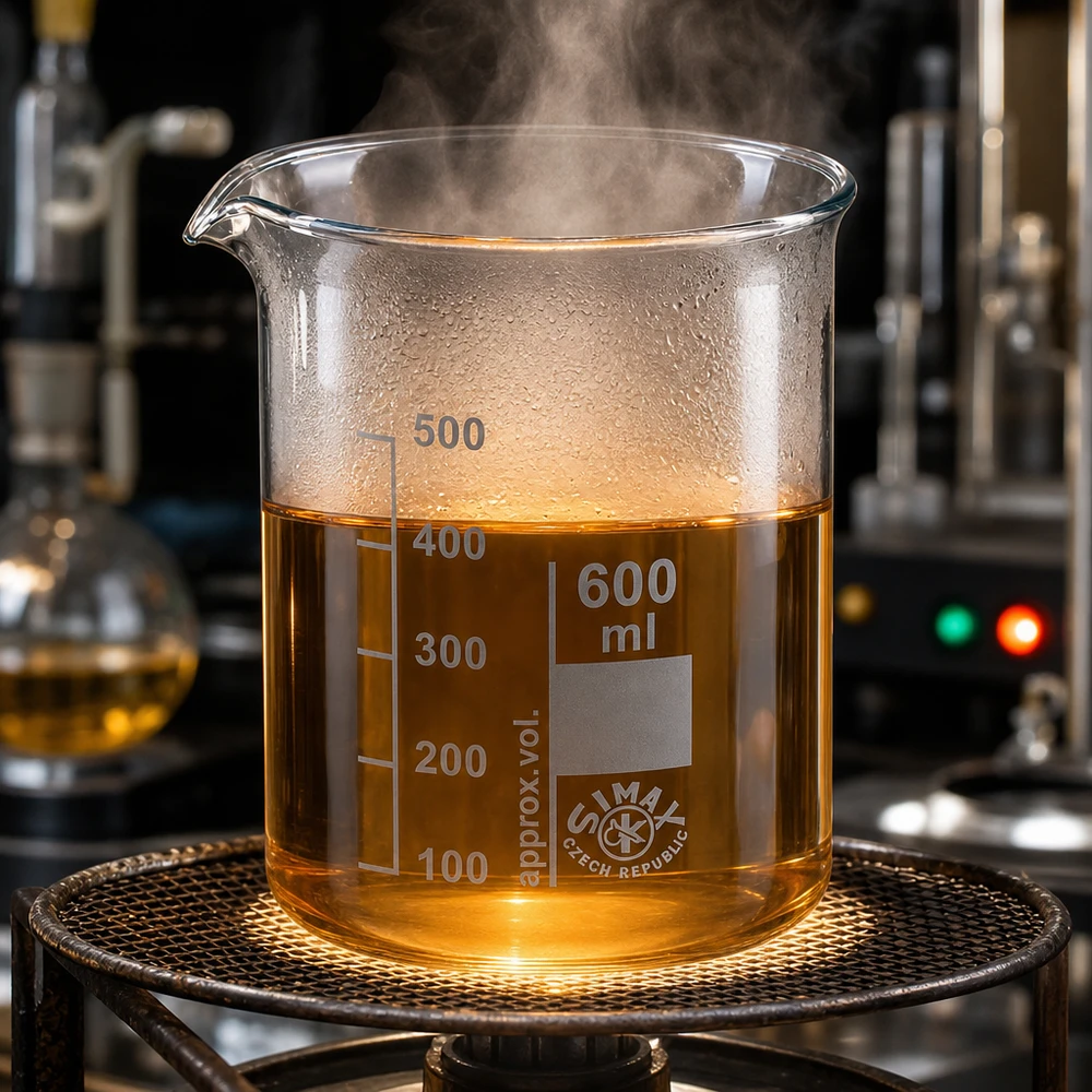 600 ml:n mitta-astiapannu, jossa on selvästi näkyvä millilitra-asteikko ja joka on valmistettu borosilikaattilasista.