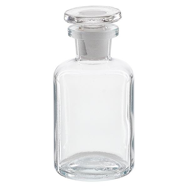 Pyöreä olkapääpullo 50ml kirkas kapeakaulainen lasitulppa