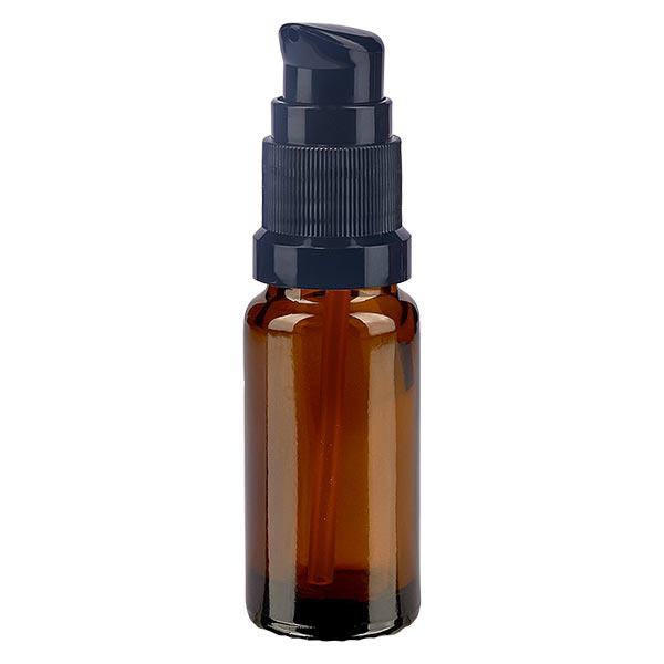 Apteekkipullo ruskea 10ml pumppukorkki musta standardi Apteekkipullo ruskea 10ml pumppukorkki musta standardi