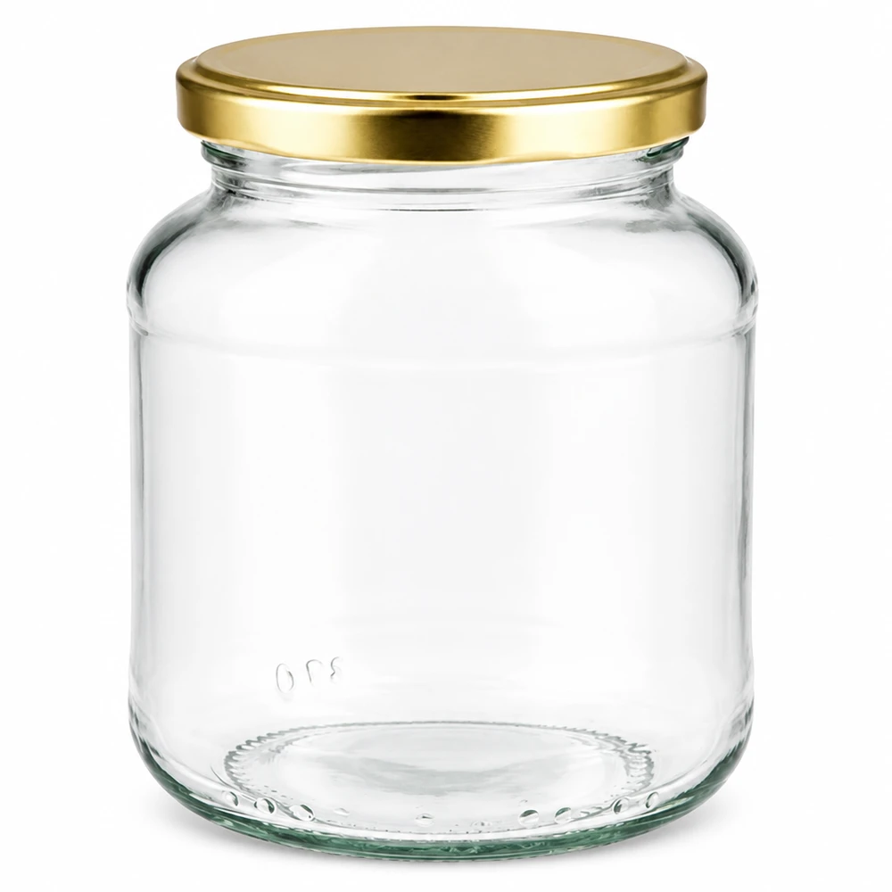 370ml ovaali purkki, jossa on kultainen BasicSeal-kansi UNiTWIST UNiTWIST. 370ml soikea purkki kultaisella BasicSeal-kannella UNiTWIST - tyhjä säilöntäpurkki hilloille ja säilykkeille.