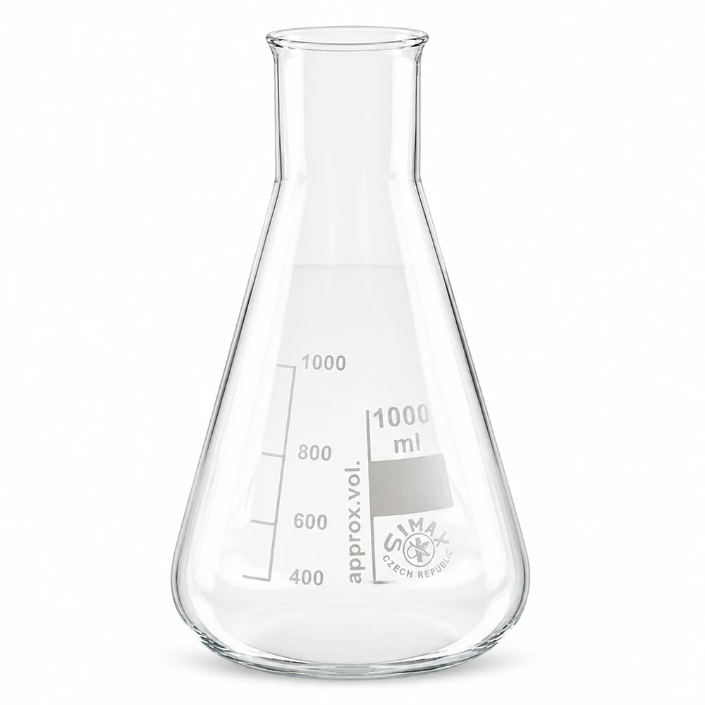 Erlenmeyer-pullo 1000ml leveä kaulaosainen