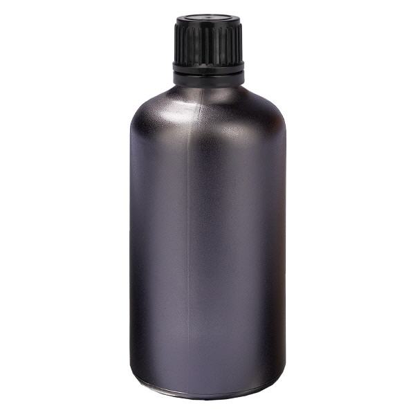 100ml pallopullo 8mm kaaderengas musta sinetöity sulkeminen BlackL. UT18/10