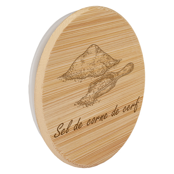 Couvercle en bois "Sel de corne de cerf" for WECK RR60 for WECK RR60 Couvercle en bois "Sel de corne de cerf" for WECK RR60 for WECK RR60