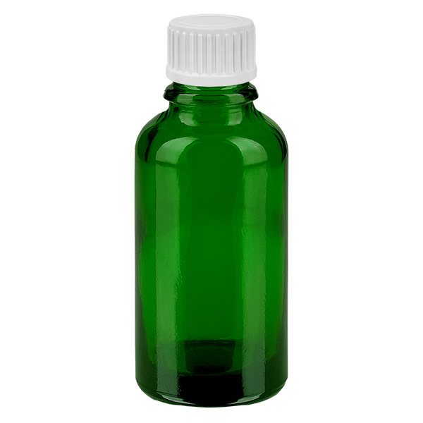 30ml pallopullo 3mm kaaderengas valkoinen vakiosuljin VihreäL. UT18/30