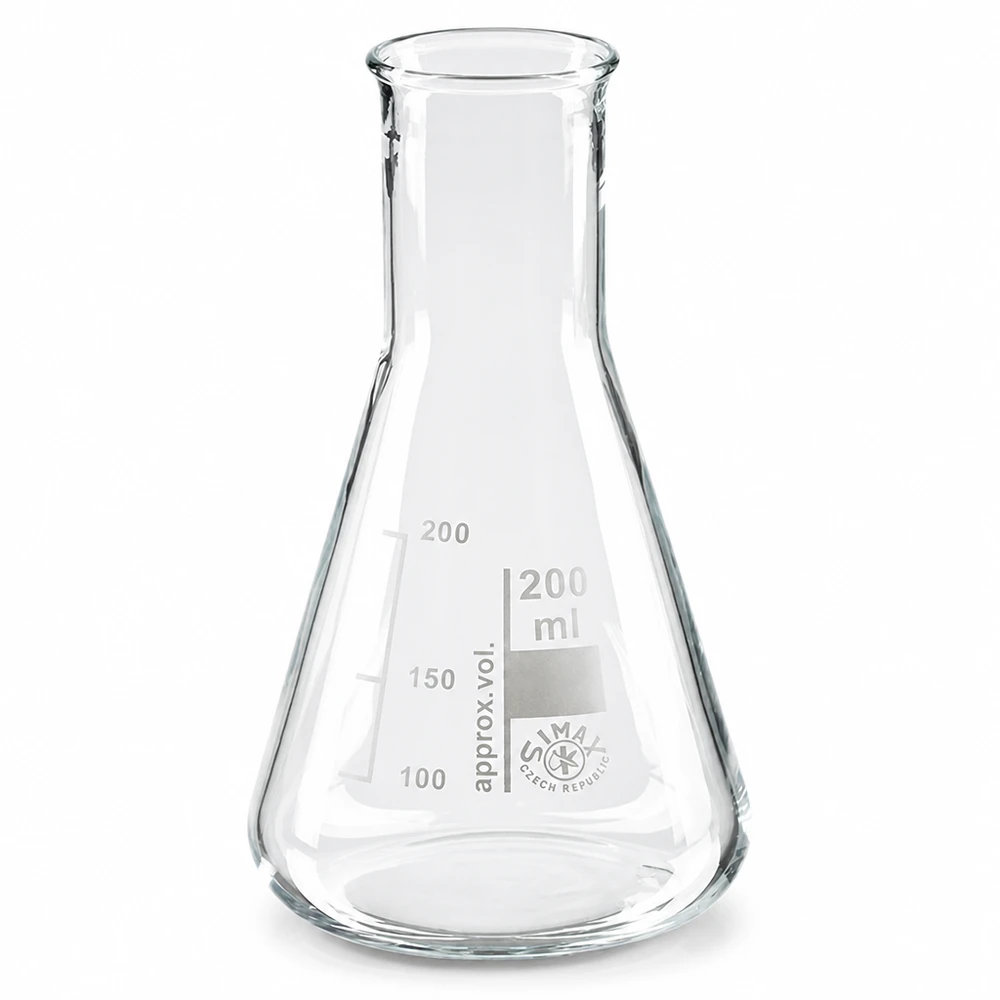 Erlenmeyer-pullo 200ml kapeakaulainen