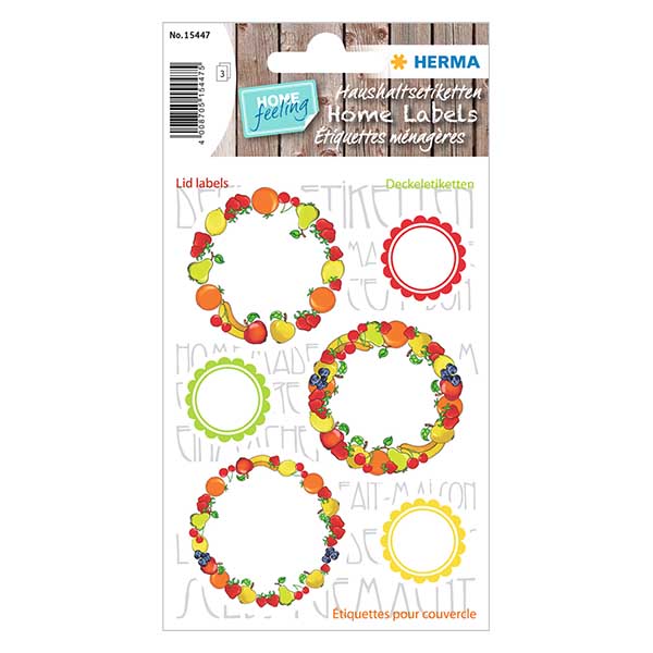 Kannen tarrat "Hedelmät" (18 tarraa) ø24/43mm.