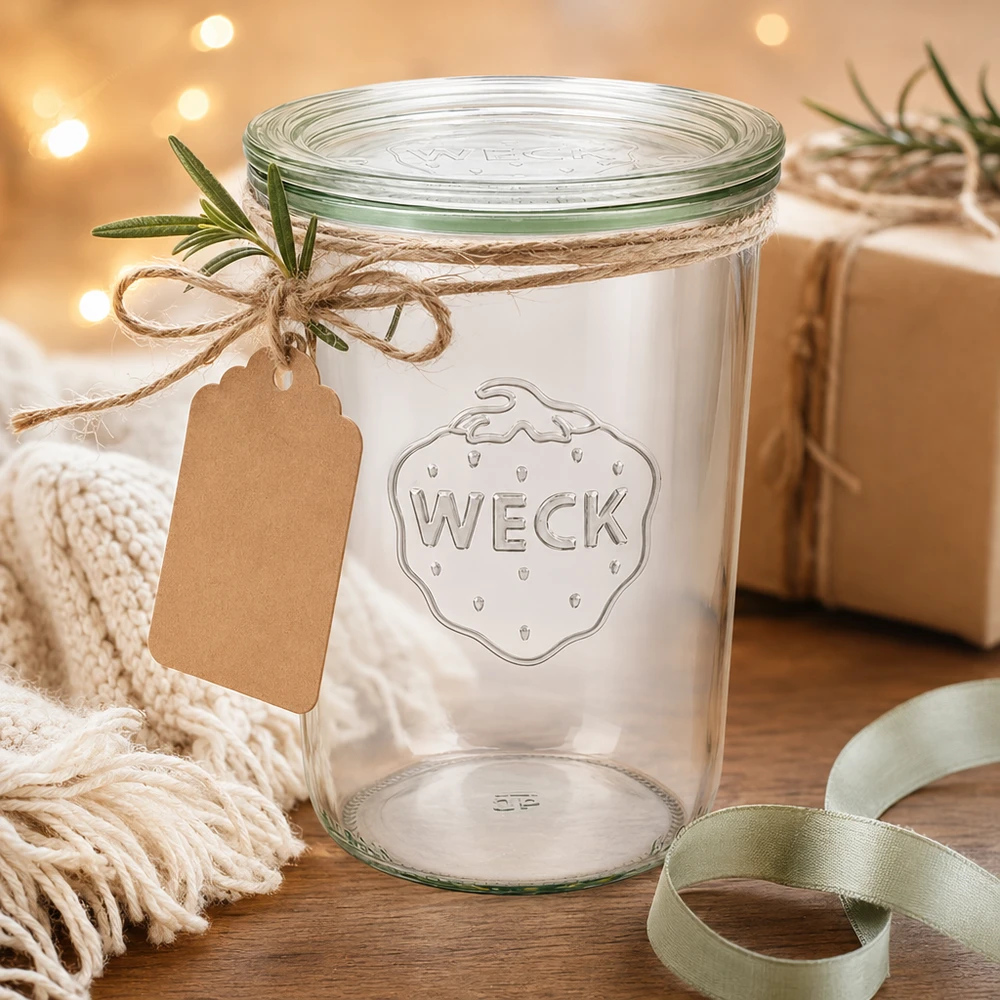 850 ml:n lasipurkki lasikannella, WECK RR100