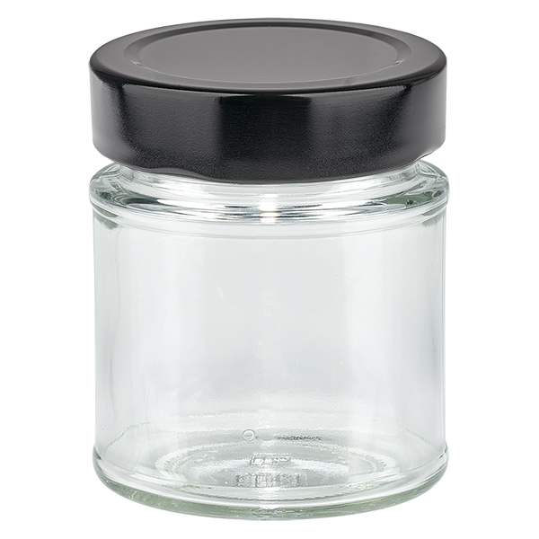 154ml pyöreä purkki + BasicSeal kansi musta syvä UNiTWIST
