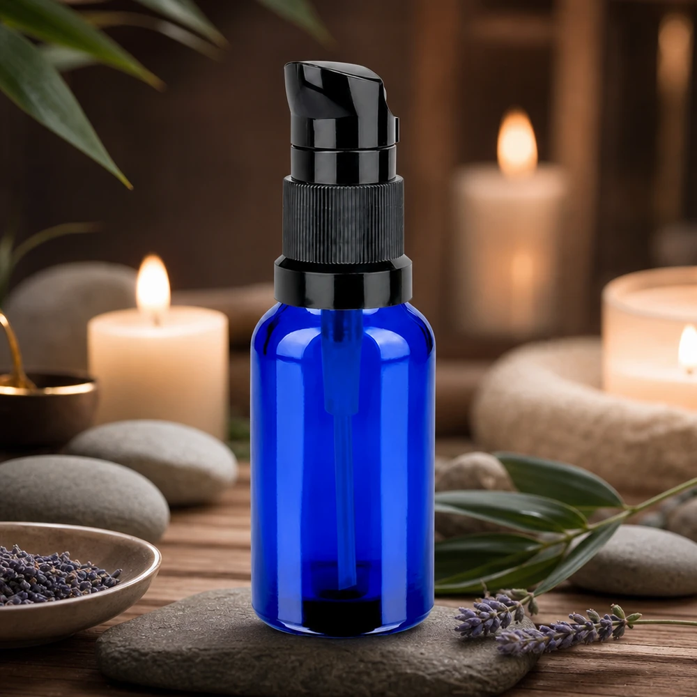 20ml pumppupullo musta vakiokorkki BlueLine UT18/20 20ml pumppupullo musta STD BlueLine UT18/20 - hygieeninen annostelu pumppuannostelijan kanssa.