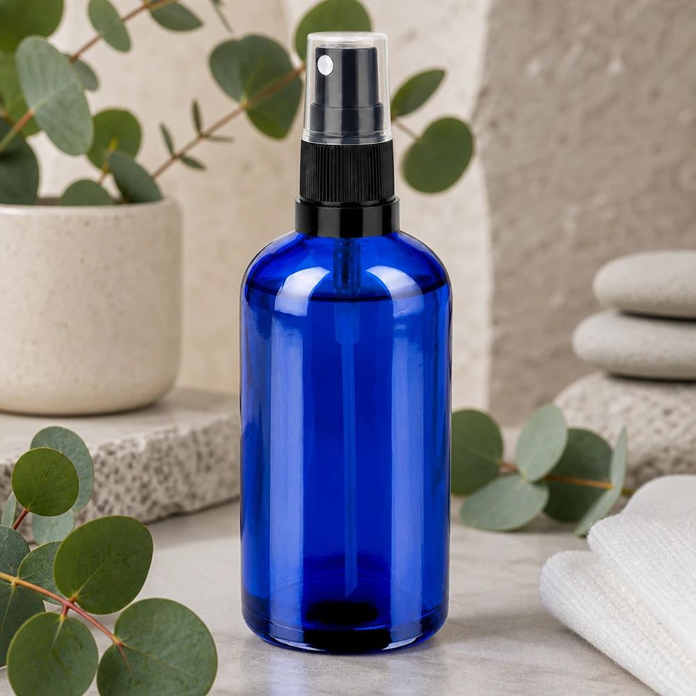 100ml suihkepullo musta musta/läpinäkyvä vakiokorkki BlueLine UT18/100