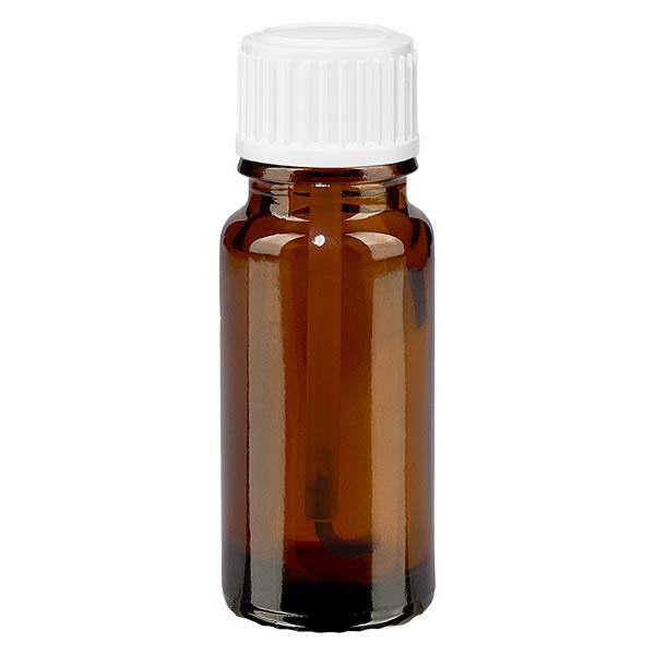 Apteekkipullo ruskea 10ml ruuvikorkki valkoinen harjapullo Apteekkipullo ruskea 10ml ruuvikorkki valkoinen harjapullo