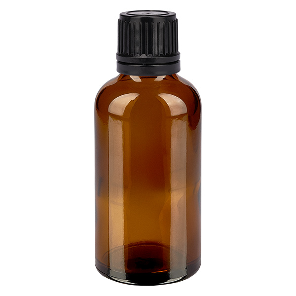 50ml pallopullo 8mm kaaderengas musta sinetöintiturvallinen suljin RuskeaL. UT18/50