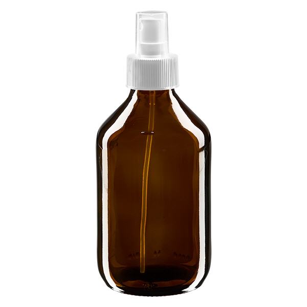 250ml lääkepullo ruskea, pumppusumuttimella valkoinen ApoGlas 250ml lääkepullo ruskea, pumppusumuttimella valkoinen ApoGlas