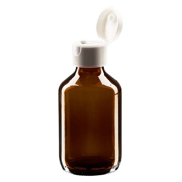 150ml lääkepullo ruskea, jossa flip-top korkki ApoGlas 150ml lääkepullo ruskea, jossa flip-top korkki ApoGlas