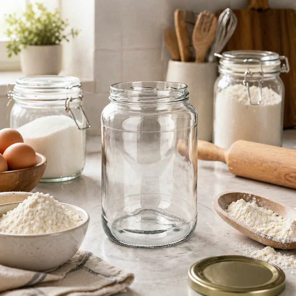 1700ml pyöreä purkki ilman kantta (TO100) UNiTWIST UNiTWIST Runda1700 tumblers 1700ml TO100 modernissa keittiössä leivontaan jauhot munat käärinliina keittiövälineet