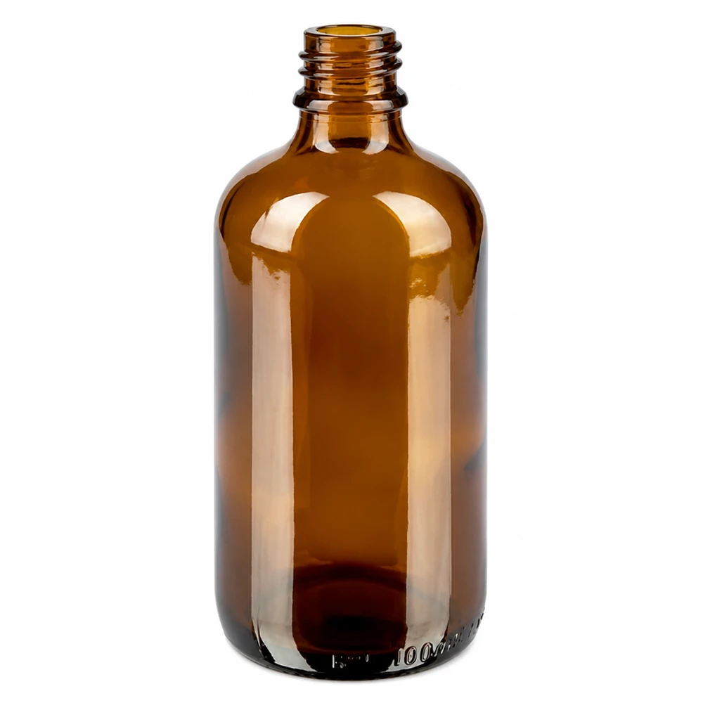 Ruskea lasipullo 100ml nenäsumutetta varten kierteellä UT18 BrownLine-sarjasta.