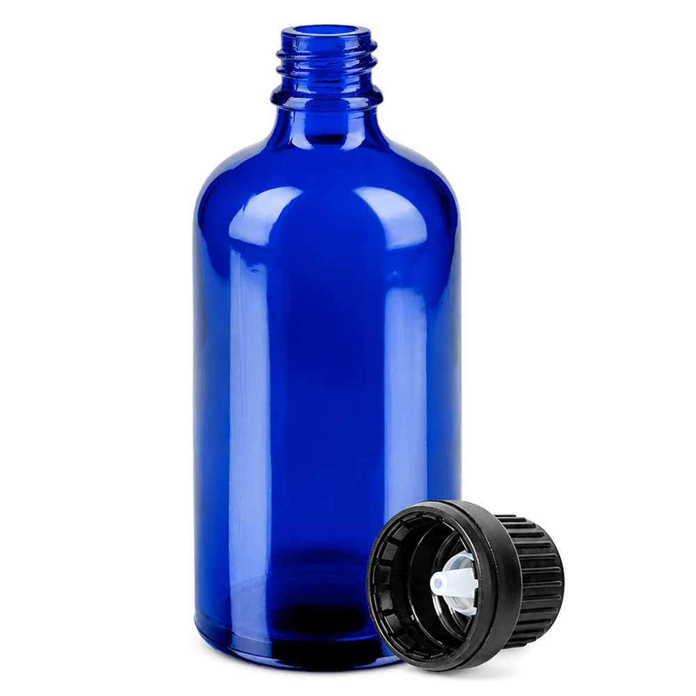100ml tippapullo 2mm musta väärentämisen estävä sulkeminen BlueLine UT18/100