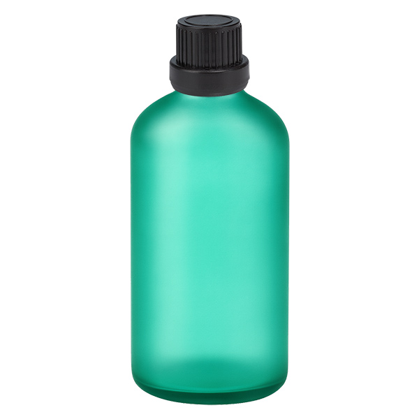 100ml pullo 11mm kierrekorkki musta väärentämisen estävä korkki VihreäL. UT18/100
