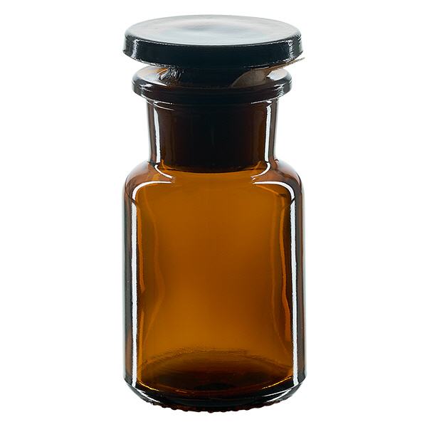 Pyöreä olkapääpullo 50ml ruskea leveäkaulainen lasitulppa