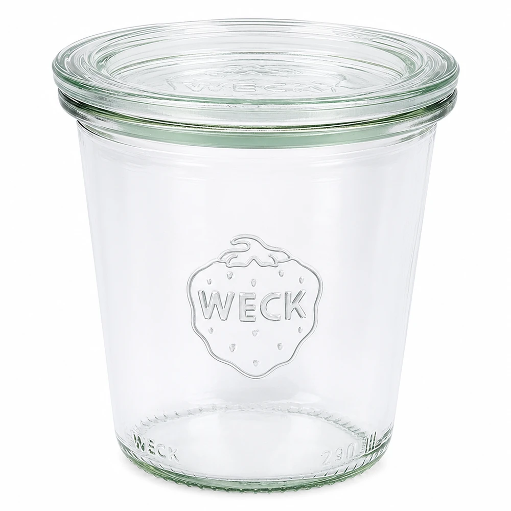 WECK tumblers 290ml korkea lasikannella RR80 säilöntäpurkki läpinäkyvä säilytykseen ja varastointiin.