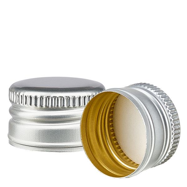 Kierrekorkki hopea alumiinista valmistettu standardi PP28 ApoGlas