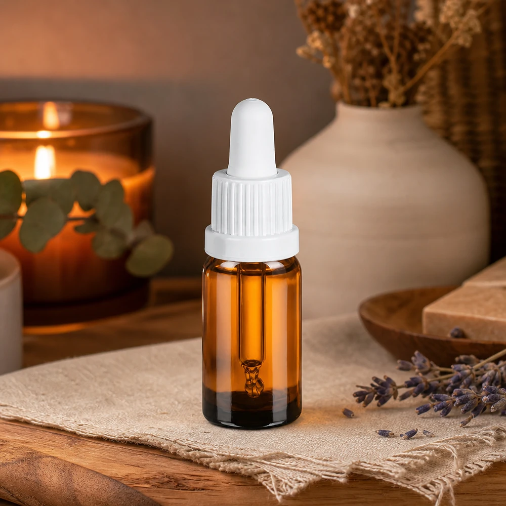 Laadukas 10ml BrownLine pipettipullo valkoisella OV-korkilla ammattikäyttöön.