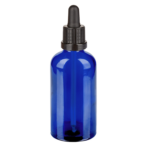 100ml pipettipullo musta tamper-evident-suljin BlueLine UT18/100