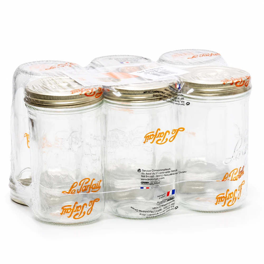 1020ml Sturzglas "Familia Wiss" 2-teiliges Deckelsystem Le P Le Parfait muurinpohjapurkit 1020ml Familia Wiss 2-osaisella kansijärjestelmällä 6 säilöntäpurkin pakkauksessa Ranskasta.